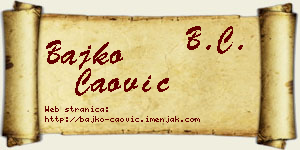 Bajko Čaović vizit kartica